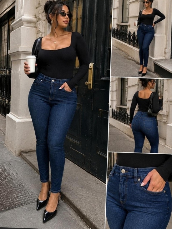 Good American Denim - Good American Good Legs Dark Wash High-Rise Skinny Jeans